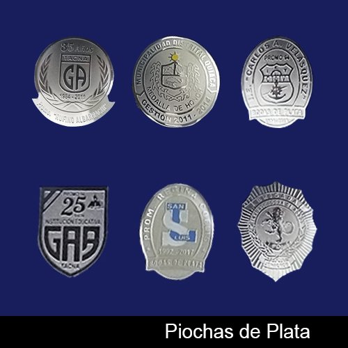 piochas plateadas personalizados chile