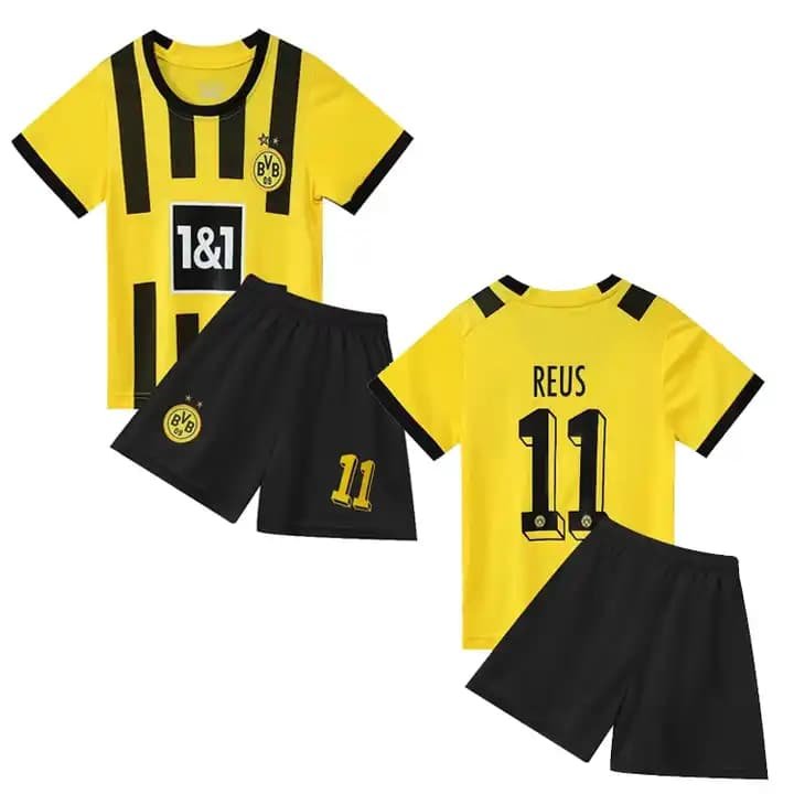 camisetas de futbol para niños amarillo y negro