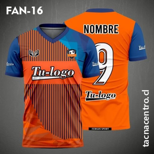 colores de camisetas de futbol naranjas con mangas azules