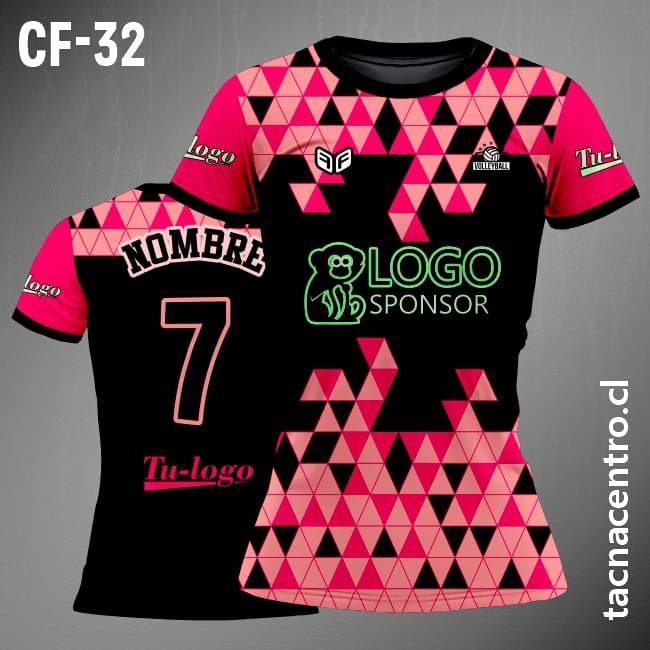 camisetas de futbol para mujeres negro con rosado