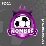 diseño de logo de futbol morado con pelota