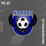logo de futbol azul con alas y pelota