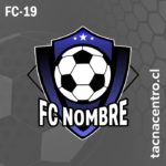 logo de futbol azul con pelota