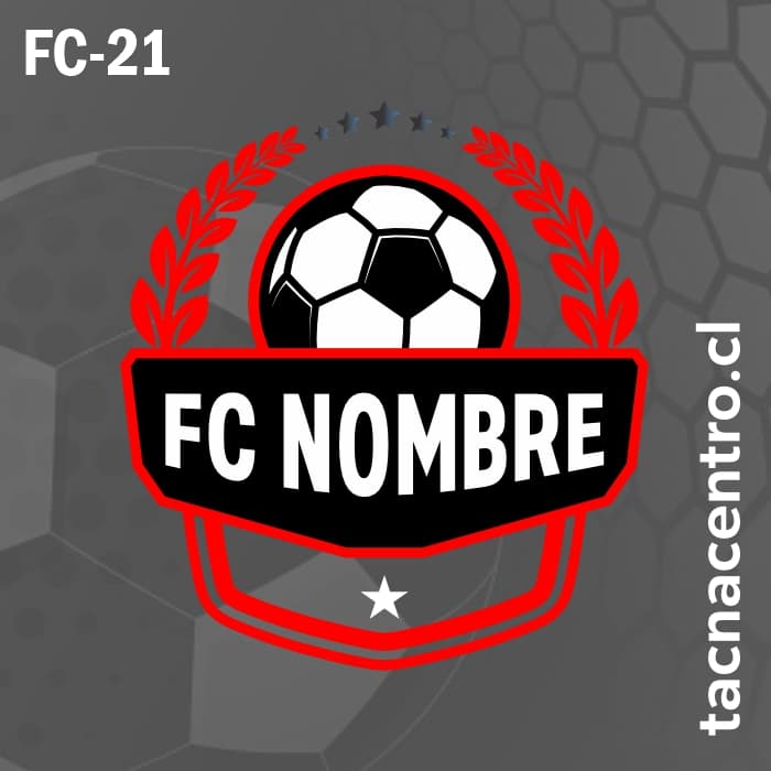 diseño de logos de futbol espigas rojas y pelota