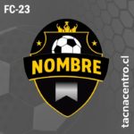 diseño de logo de futbol escudo negro y amarillo con pelota y corona