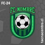 diseño de logo de futbol escudo verde con pelota en el centro