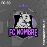 diseño de logo de futbol perro y morado