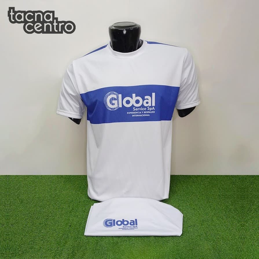 camisetas de futbol color blanco con franja azul