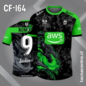 Camiseta de Fútbol Dragón Fuego Negro verde