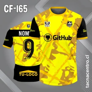 Camiseta de Fútbol amarillo con Mangas Negras
