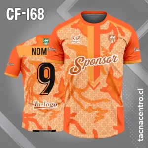 Camiseta de Fútbol Fondo y Patrones anaranjados con numero negro
