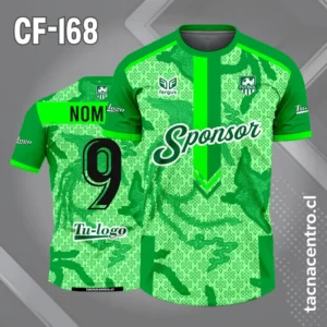 Camiseta de Fútbol Fondo y Patrones verdes con Manga verde