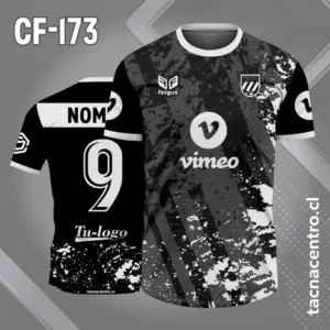 Camiseta de Fútbol Negra Gris con Manchas blancas