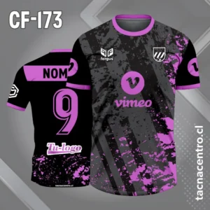 Camiseta de Fútbol Negra Gris con Manchas moradas