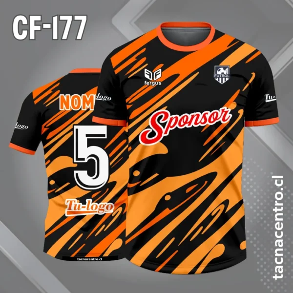Camiseta de Fútbol Azul noche con Manchas Amarillas y azules 3 Camiseta de Fútbol negro con Manchas naranjas