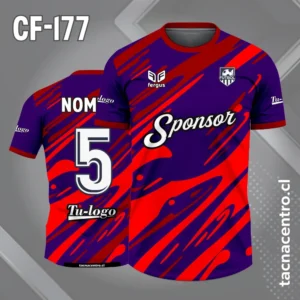 Camiseta de Fútbol Azul con Manchas rojas