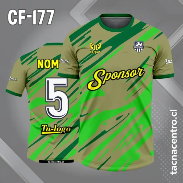 Camiseta de Fútbol Azul noche con Manchas Amarillas y azules 5 Camiseta de Fútbol verde militar con Manchas verdes