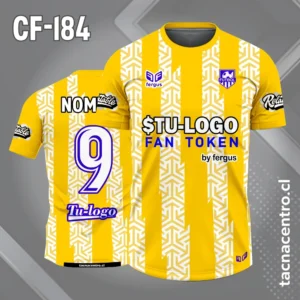 Camiseta de Fútbol amarilla con Franjas Blancas