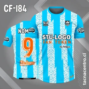 Camiseta de Fútbol celeste con Franjas Blancas