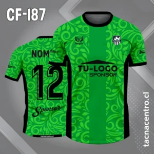 Camiseta de Fútbol verde con Laterales Negros