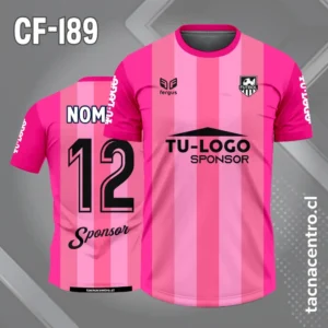 Camiseta de Fútbol con Franjas rosadas