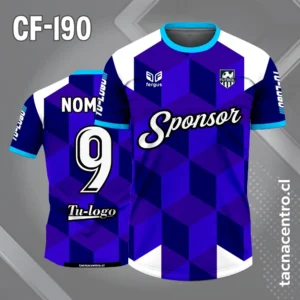 Camiseta de Fútbol azul rey con Patrones en Cubo