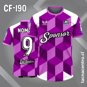 Camiseta de Fútbol lila con Patrones en Cubo