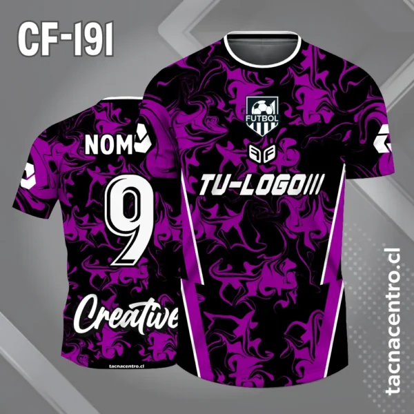 Camiseta de Fútbol Negro y Rojo con Lineas Laterales 3 Camiseta de Fútbol Negro y lila con Lineas Laterales
