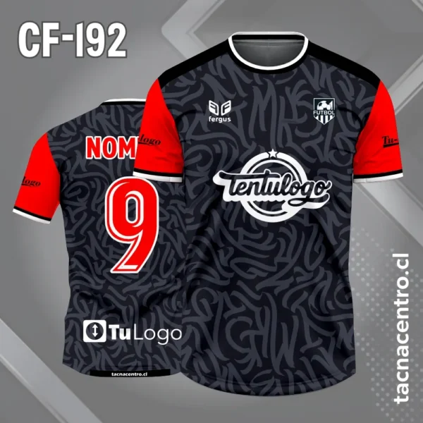 Camiseta de Fútbol Negro con Rayones grises y Mangas Amarillas 2 Camiseta de Fútbol Negro con Rayones grises y Mangas rojas