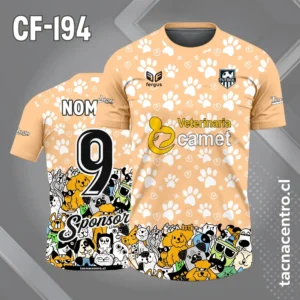 Camiseta de Fútbol salmon con Mascotas y Huellas de Perro