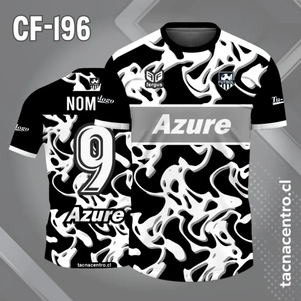 Camiseta de Fútbol Negro con Manchas Verdes y Franja Horizontal Verde 5 Camiseta de Fútbol Negro con Manchas blancas y Franja Horizontal gris