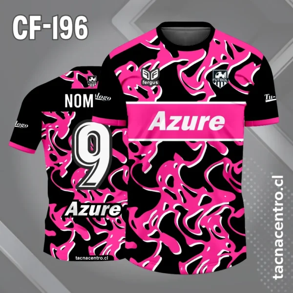 Camiseta de Fútbol Negro con Manchas Verdes y Franja Horizontal Verde 2 Camiseta de Fútbol Negro con Manchas rosadas y Franja Horizontal rosada