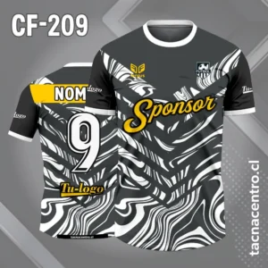 Camiseta de Fútbol Gris con Patrones Blancos