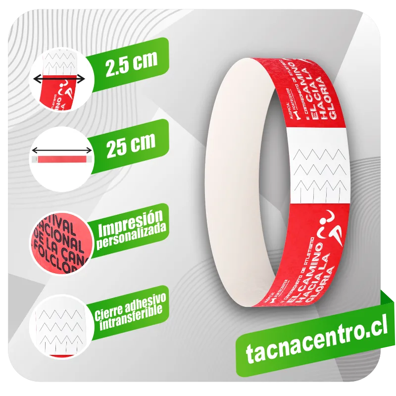 caracteristicas de pulseras de papel tyvek para eventos personalizados tacna centro chile