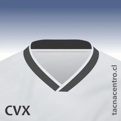 cuello de camiseta de futbol tipo v cruzado
