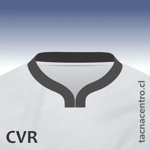 cuello de camiseta de futbol tipo v curvo