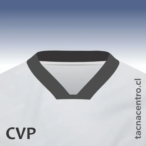 cuello de camiseta de futbol tipo v sin punta