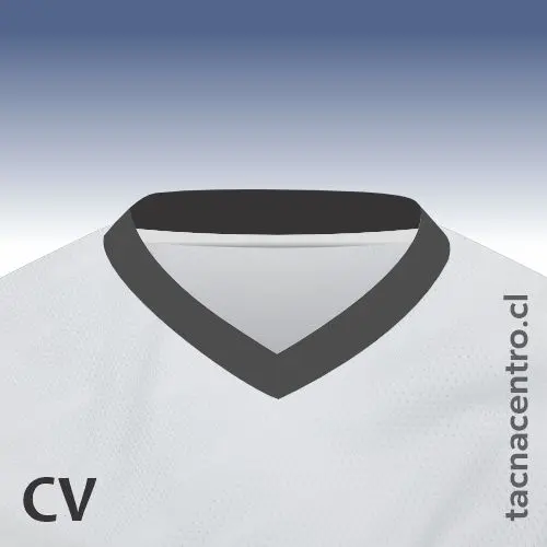 cuello de camiseta de futbol tipo v
