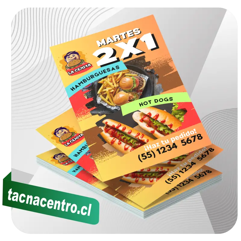 modelo de flyer publicitario para comida rapida tacna centro chile