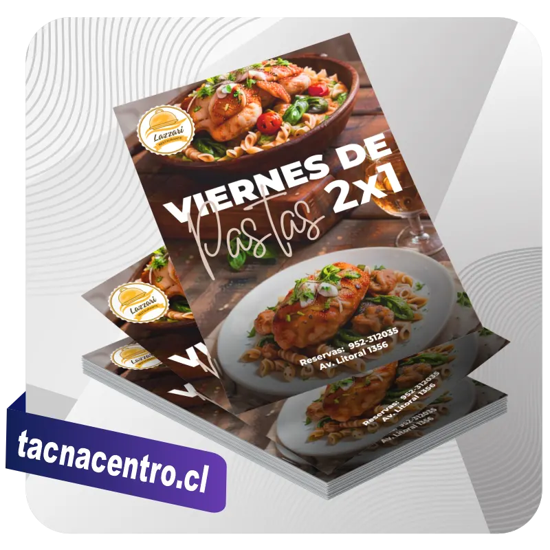 modelo de flyer publicitario para restaurante tacna centro chile