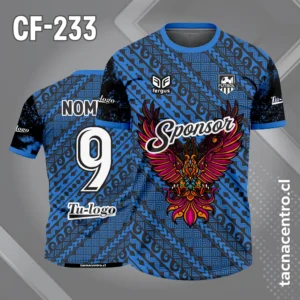 Camisetas de Futbol Celestes Personalizadas 11 Camiseta de Fútbol Negro y Celeste con Fénix en el Pecho