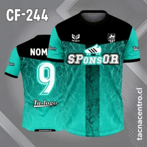 Camisetas de Futbol Verdes Personalizadas 10 Camiseta de Fútbol Verde jade y Hombros negros