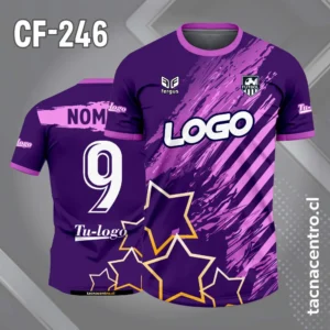 Camiseta de Fútbol morado con Franjas Diagonales rosadas