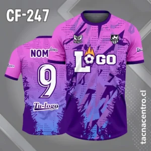 Camiseta de Fútbol morado rosado con Patrones oscuros tribales