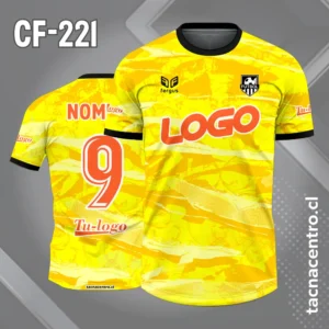 Camiseta de Fútbol amarilla cuello negro fergus