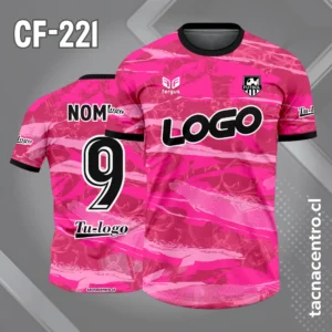 Camisetas de Fútbol Rosadas 7 Camiseta de Fútbol Rosada y Mangas Negras