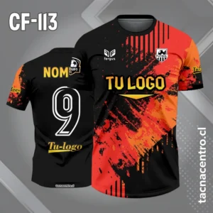 Camiseta de Futbol Morado Negro y Manchas rojas