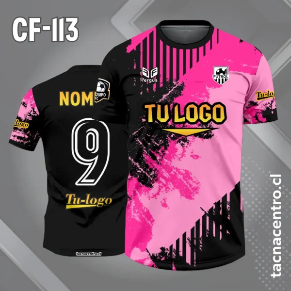 Camiseta de Futbol Morado Negro y Manchas Lila 4 Camiseta de Futbol Morado Negro y Manchas rosadas