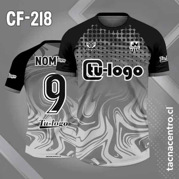 Camiseta de Fútbol Flama Anaranjada con Mangas Negras 3 Camiseta de Fútbol Flama gris con Mangas Negras