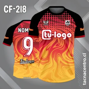 Camisetas de Futbol Naranjas Personalizadas 3 Camiseta de Fútbol Flama Anaranjada con Mangas Negras